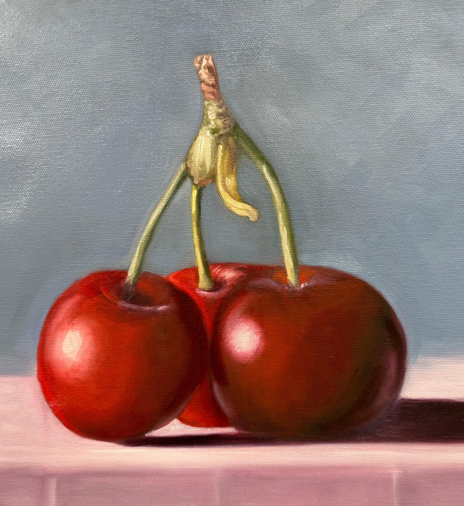 Cerezas — Oil on canvas, 2025, by Ángela Vera