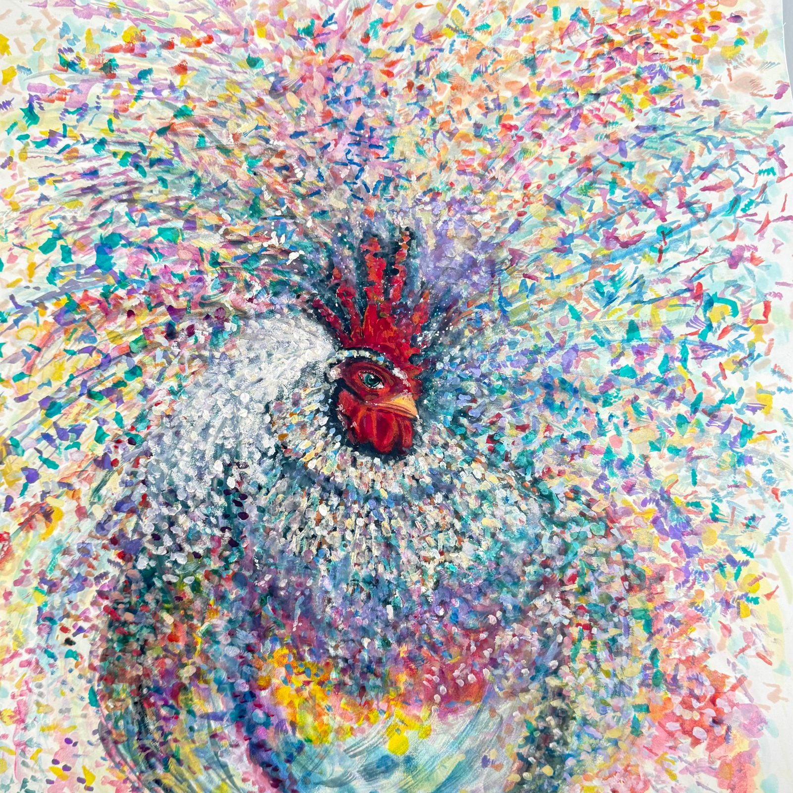 Cosmicus Carnavalesco — Acuarela y gouache sobre papel, 2026, by Ángela Vera