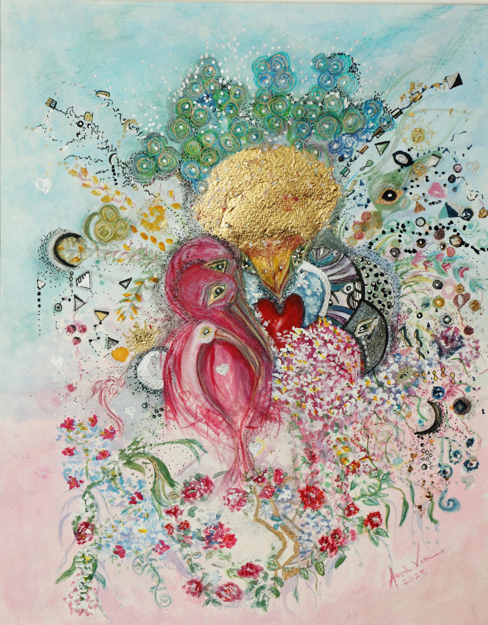 Glamour III — Watercolor & mixed media, 2025, by Ángela Vera