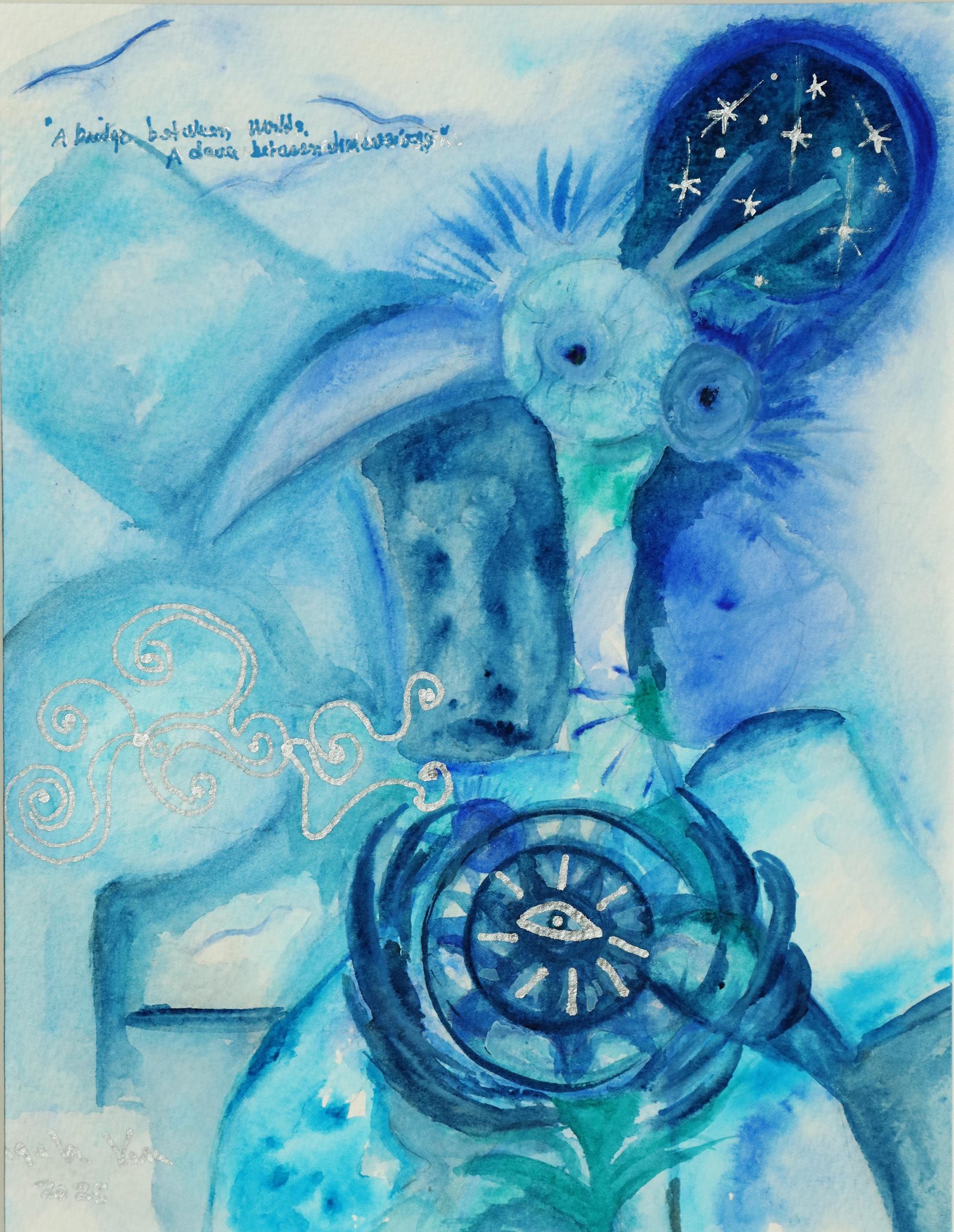 Glamour IV: Majestic Realm — Watercolor & mixed media, 2025, by Ángela Vera