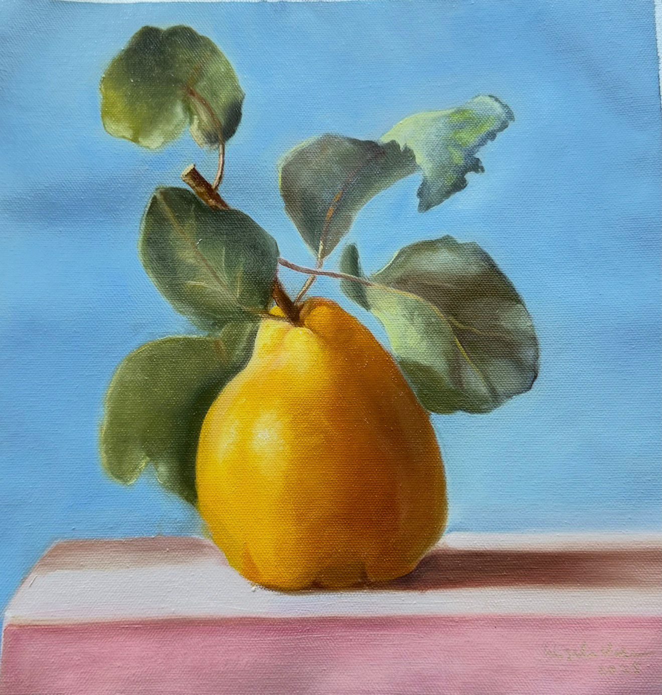 La Pera — Oil on canvas, 2025, by Ángela Vera