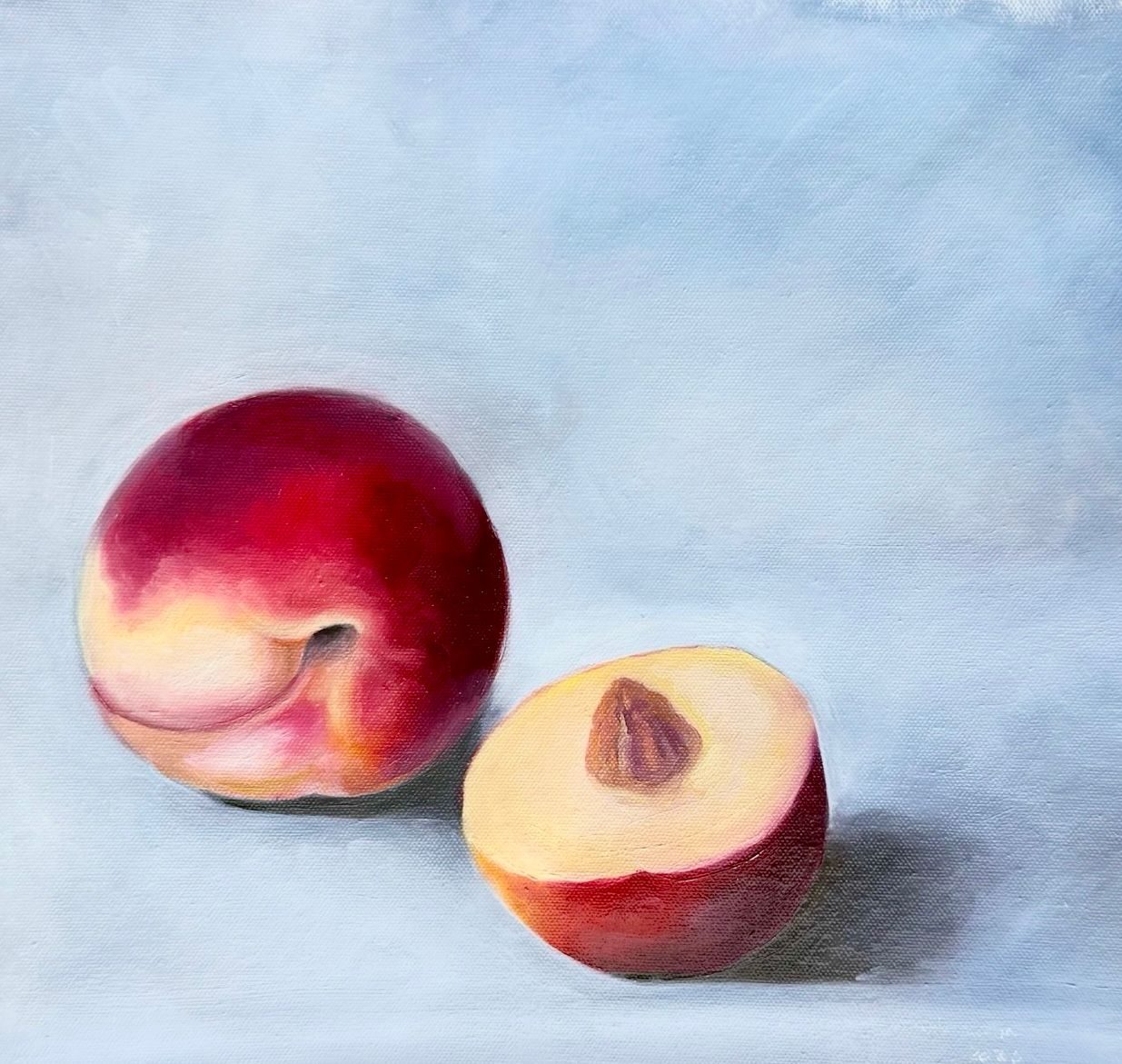 Melocotón — Oil on canvas, 2025, by Ángela Vera