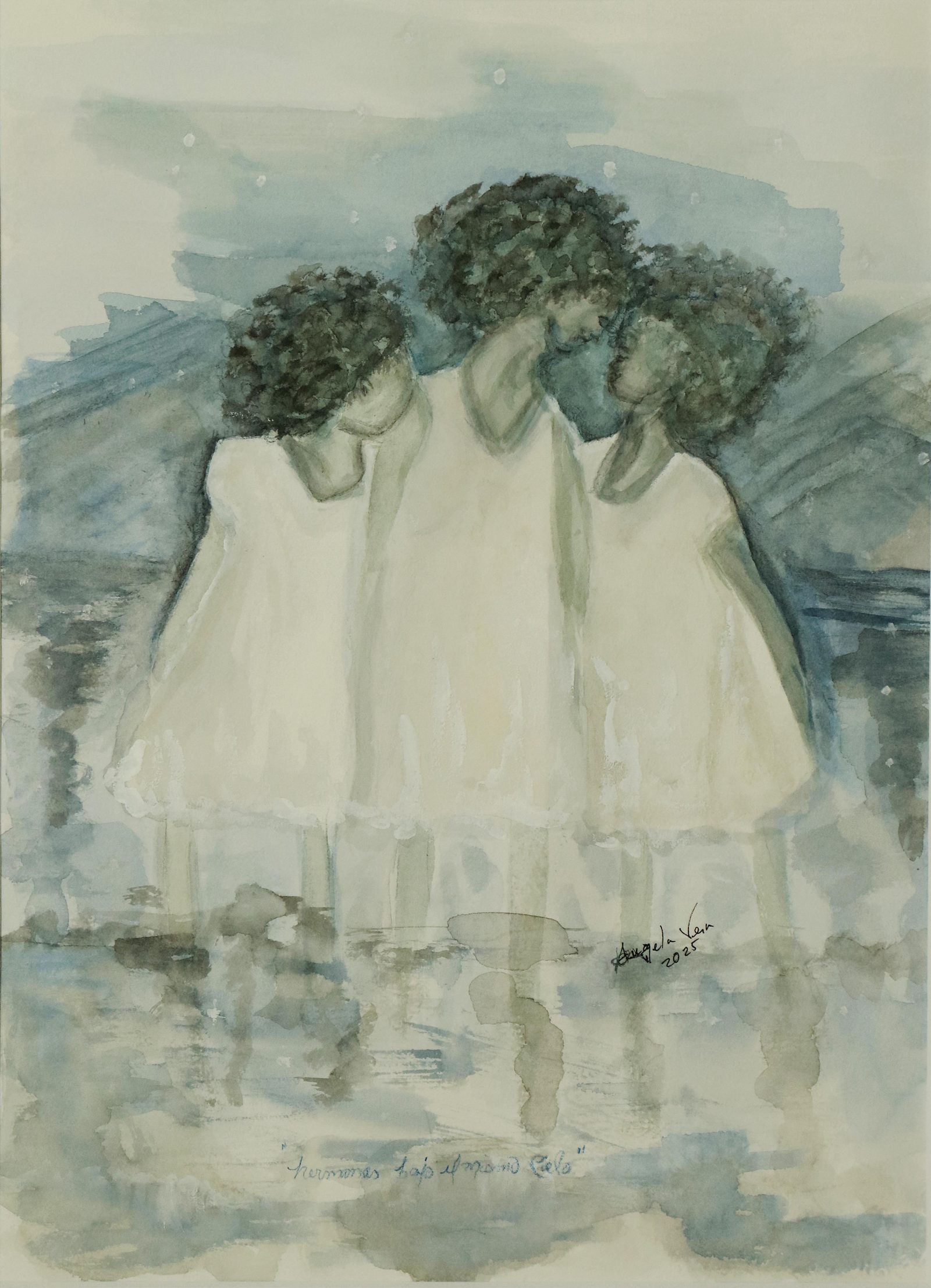 Secretos de Hermanas — Watercolor, 2025, by Ángela Vera